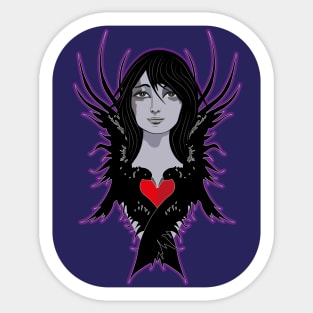 raven heart Sticker